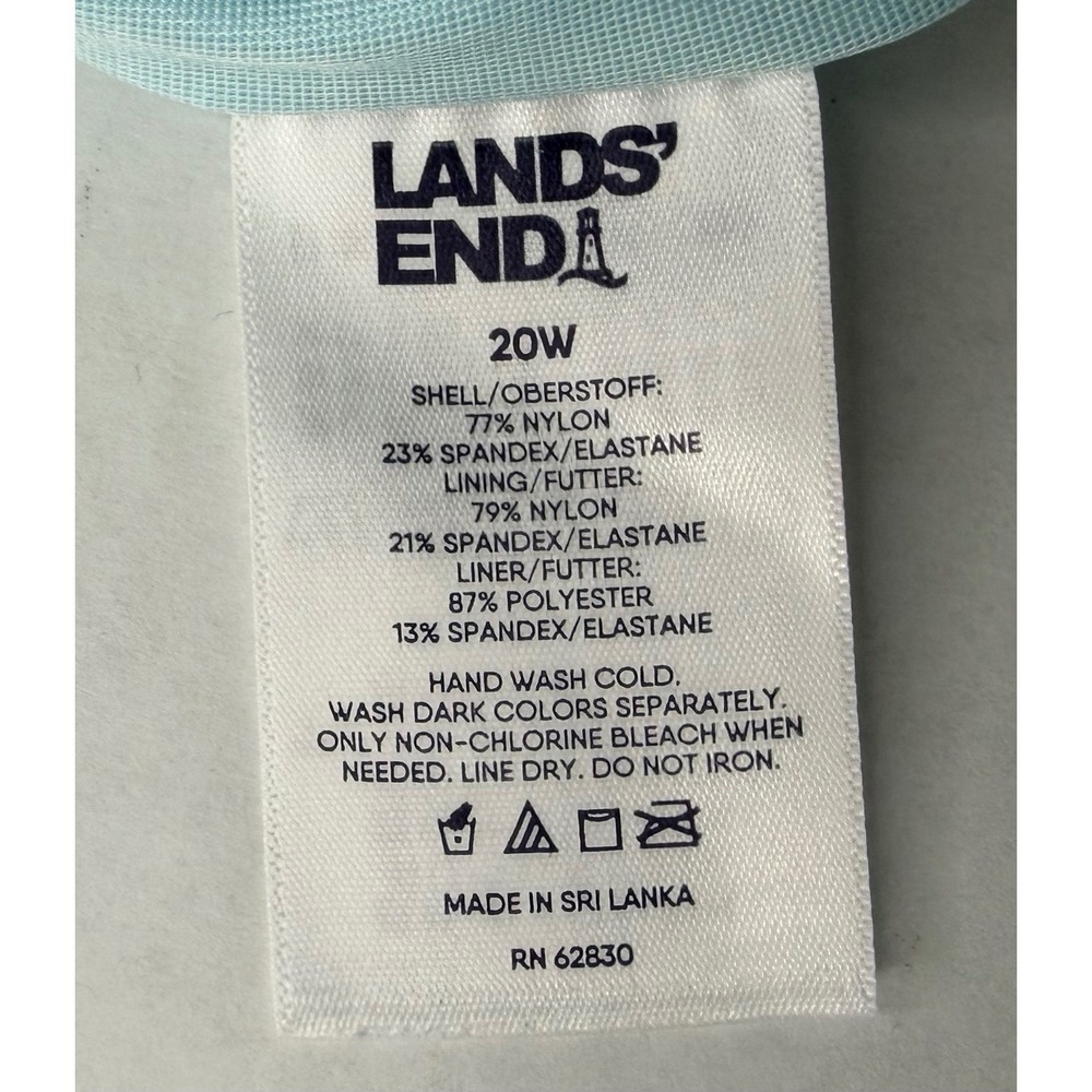 Lands' End Aqua Blue Swim Skirt‎ Skort Bottoms Womens Plus 20W Built In Brief - Picture 3 of 9